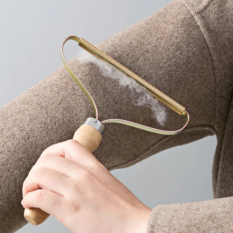 Wooden-Handled Lint Roller