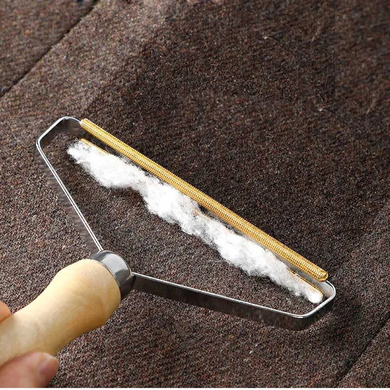 Wooden-Handled Lint Roller